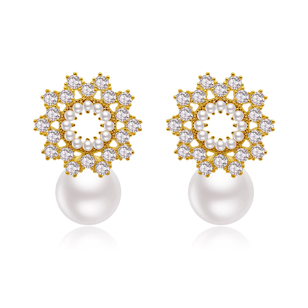 Flower 10MM Pearl Earring